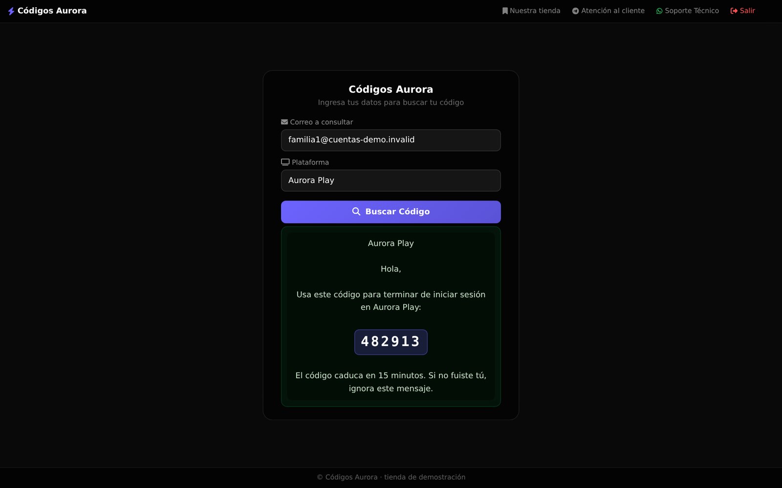 Consulta de un código / Looking up a code