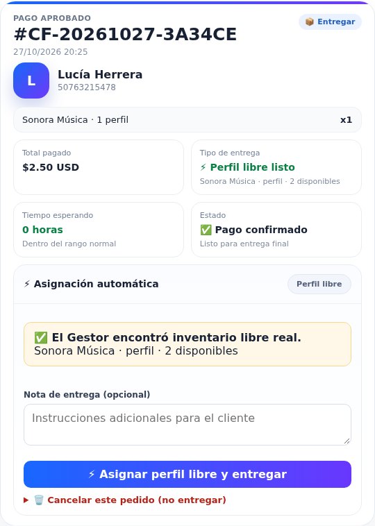 Entrega automática / Automatic delivery