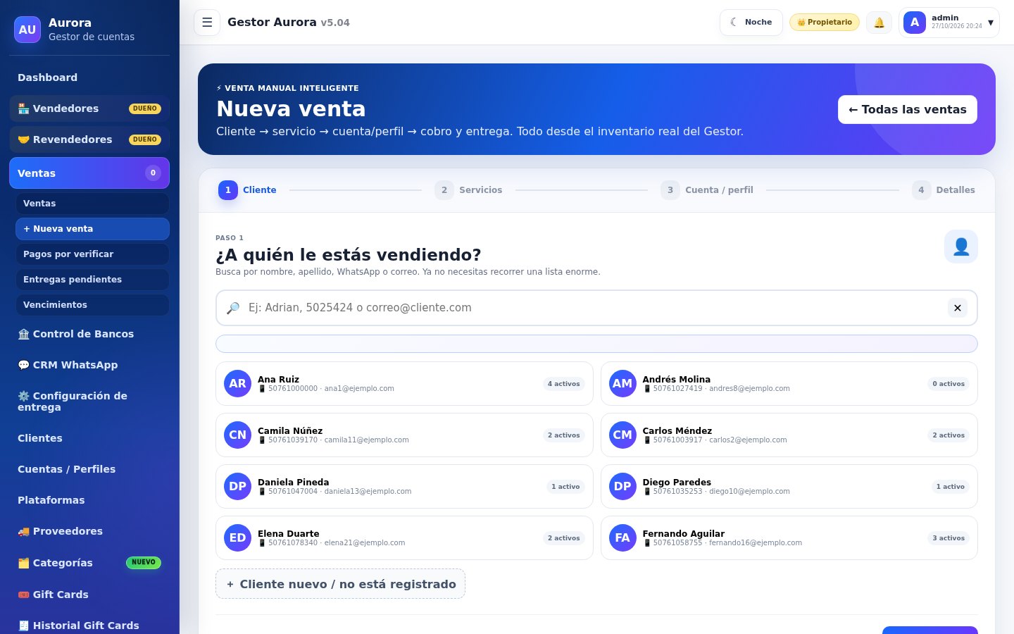 Nueva venta / New sale