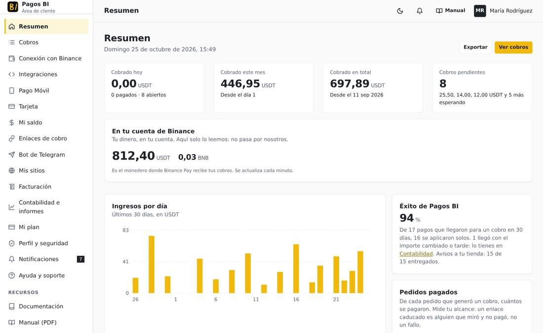 Panel del comercio / Merchant dashboard